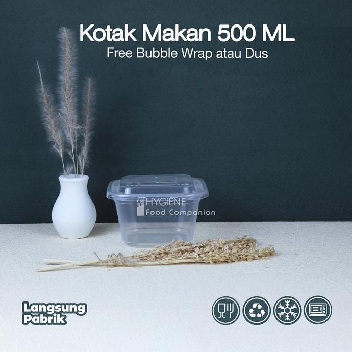 Kotak Makan 500 ML Plastik / Thinwall / Food Container Persegi 500ML