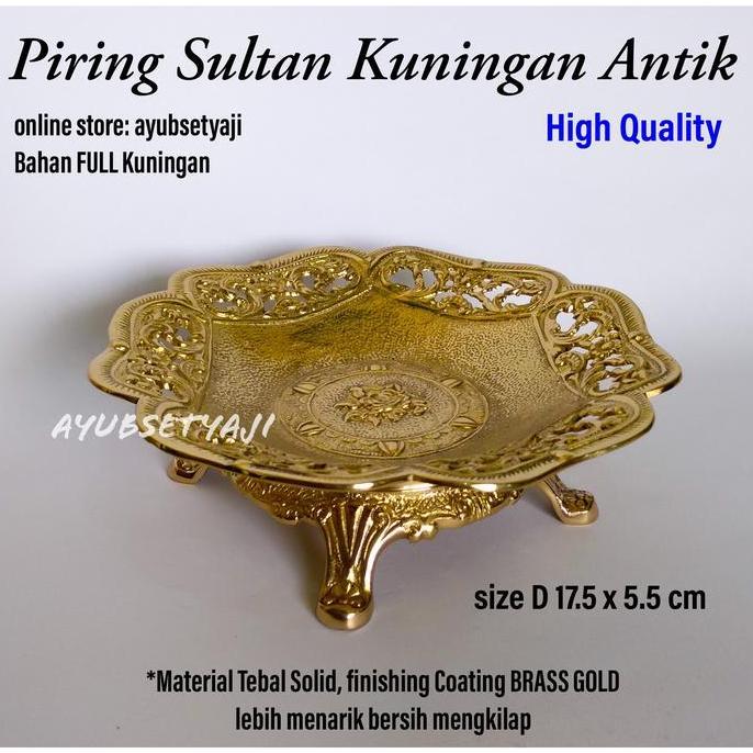 Piring Kuningan Sultan Dekorasi piring Hias antik Cawan mangkuk mewah TKP
