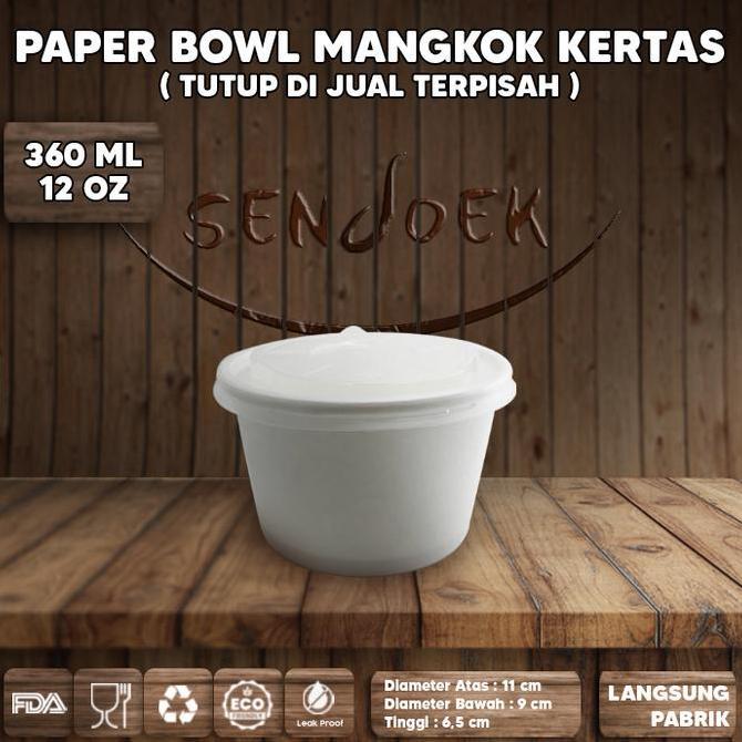 PAPER BOWL + TUTUP ALL SIZE | PAPER RICE BOWL | MANGKUK KERTAS PUTIH