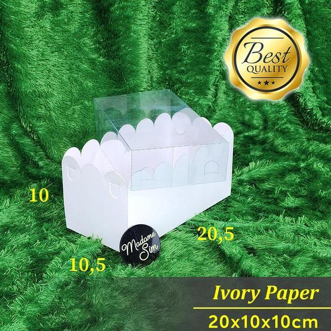 BOX MIKA PUTIH - DOS KUE KERING LAMINASI - KOTAK DESSERT 20x10x10