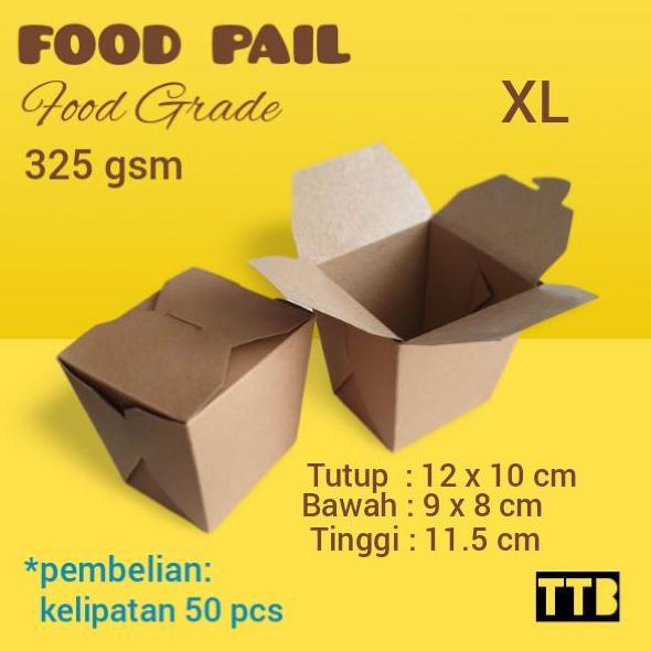 Food Pail Box Kraft - Kotak Kemasan Food Pail - Dus Food Pail Size XL