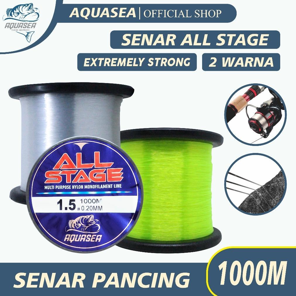 Aquasea Tali Pancing 1000M Warna Putih Dan Hijau Nilon Fishing Line Original Senar Pancing All Stage