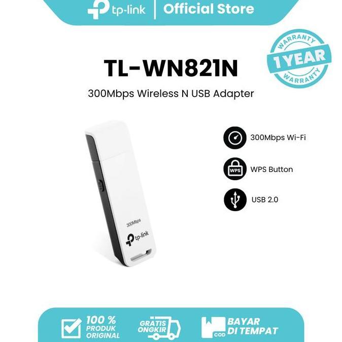 TP-Link TL-WN821N | 300Mbps WiFi Adapter | USB Adapter | Wireless | WiFi Dongle | WPS | Desktop MAC