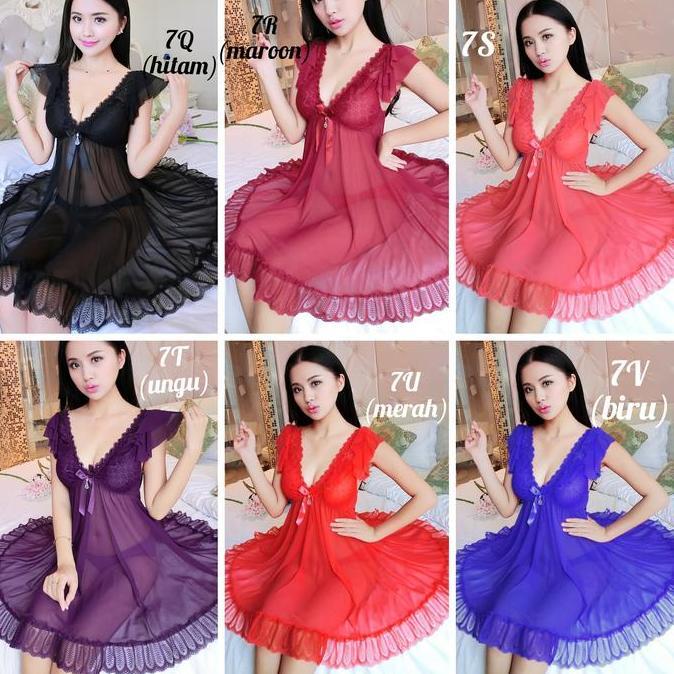Promo lingerie sexy western style quality LACE baju tidur daster piyama COD