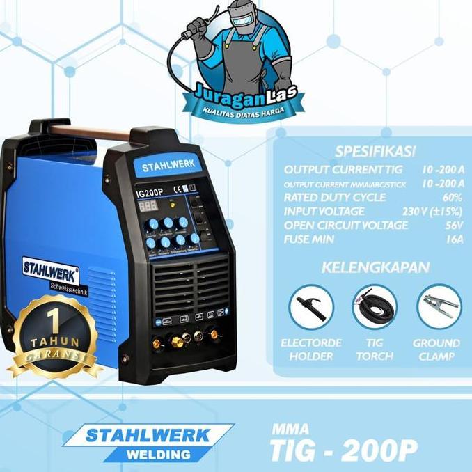 Promo Stahlwerk Tig-200P Mesin Las Argon Dc Tig Pulse 200A Cod