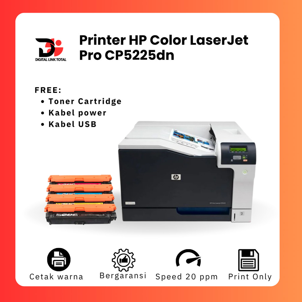 Printer A3 warna HP Laserjet CP5225dn bekas siap pakai
