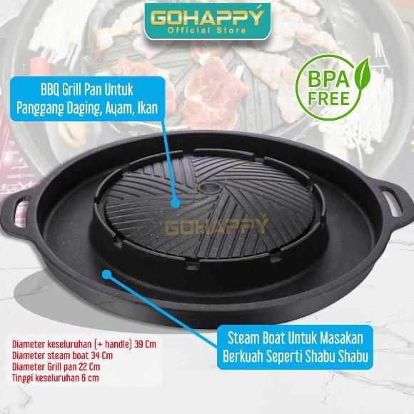 SUKIYAKI BULGOGI PAN 2 IN 1 MOOKATA PANCI GRILL PAN SHABU SHABU STEIN