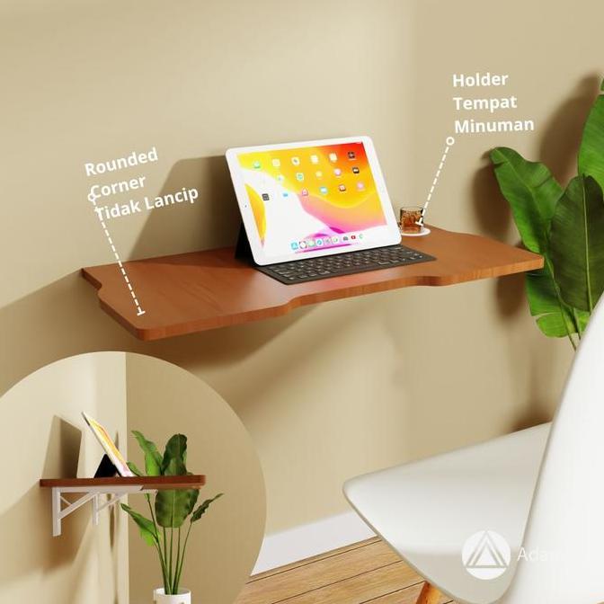 Adapta - Meja Lipat Dinding Gantung Minimalis Warna Putih - Meja Lipat Belajar Aesthetic - STEVEN-17