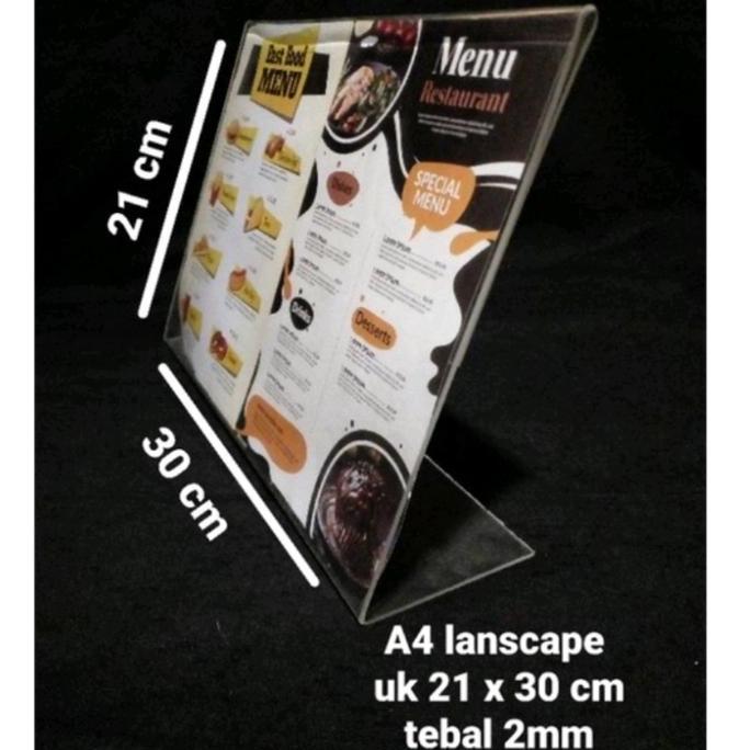 Akrilik Display Tentcard A4 Landscape L