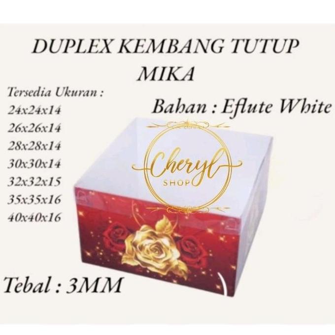 (2 PCS) DOS / DUS KUE DUPLEX KEMBANG TUTUP MIKA TINGGI 14 CM & 15 CM & 16 CM