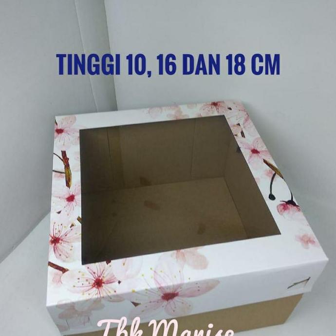 Box Kue Cherry Blossom Mika 25x25cm / Dus Kue / Kotak Kue / Cake Box