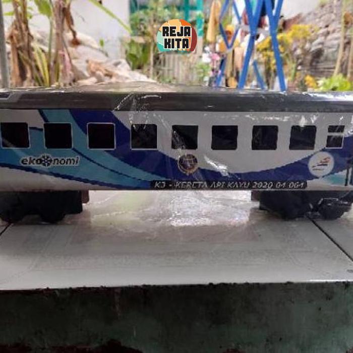 Ex45 ad-56 Gerbong Kereta Api Ekonomi Krakatau Blue Ice Code 64  - MINIATUR KERETA API KAYU SURABAYA