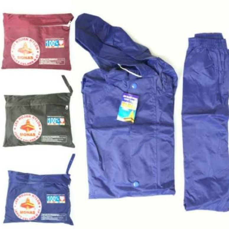 Free Ongkir - Jas Hujan Monas -Jaket Celana Monas Parasut - Jas Hujan Pria/ Wanita - Jas Hujan Kain 