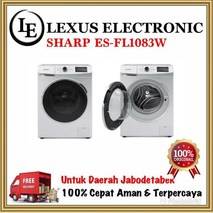 NEW SHARP MESIN CUCI FRONT LOADING 8.5KG | ES-FL1083W | ES FL1083W