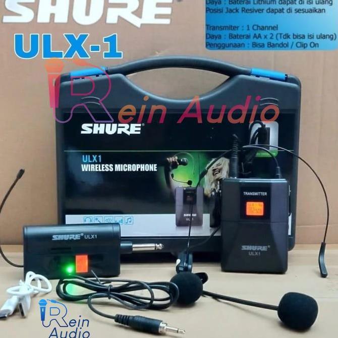 Mic Wireless Headset Clip On Shure ULX 1 ULX1 Bando Jepit 1 channel Original