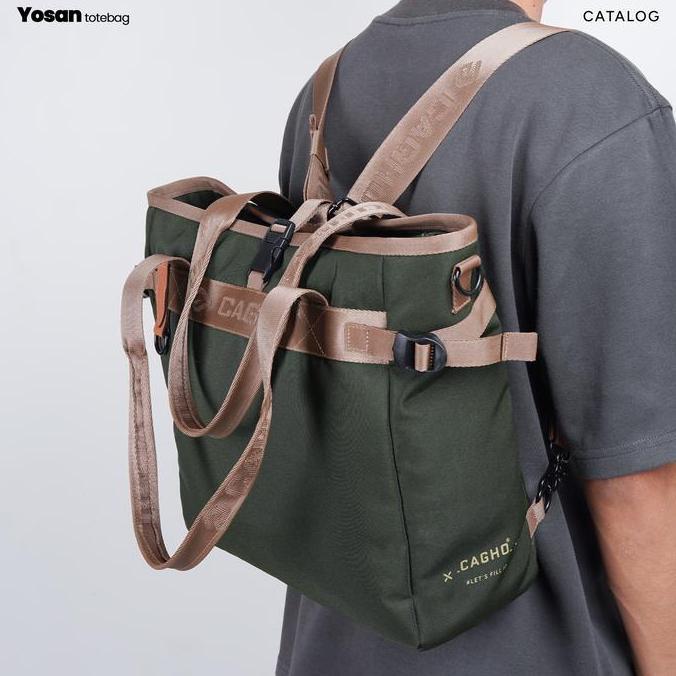 CAGHO I Yosan Totebag Army I Slingbag Pria l Ransel Backpack I Totebag Anti Air I Tas Selempang