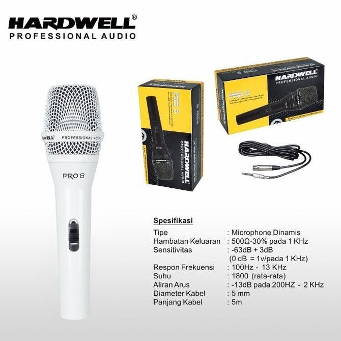 Microphone kabel Hardwell Pro 8 New Original Vokal mantap Original