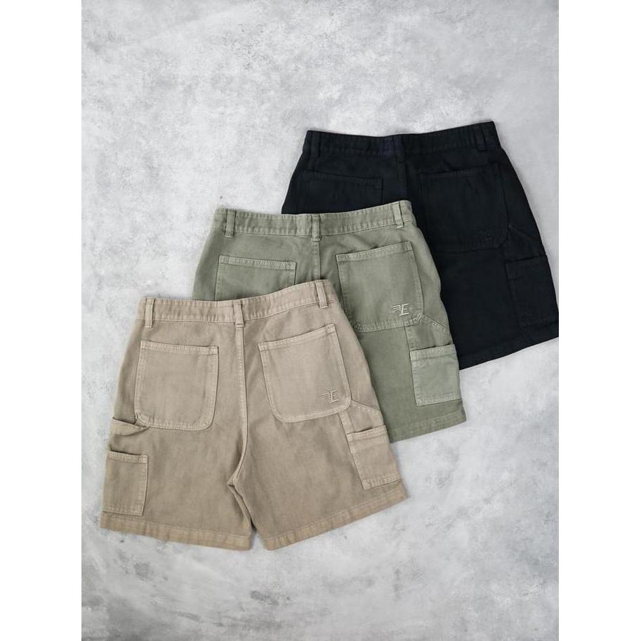 DF337>> - CARPENTER SHORT CARGO UTILITY , CELANA PENDEK CARGO JEANS - CARPENTER CARGO