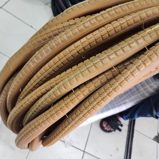 Ban Luar 28 Onthel Swallow Putih Coklat