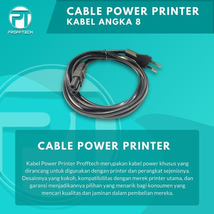 Kabel Power Printer 3 Meter. Kabel angka 8. SNI