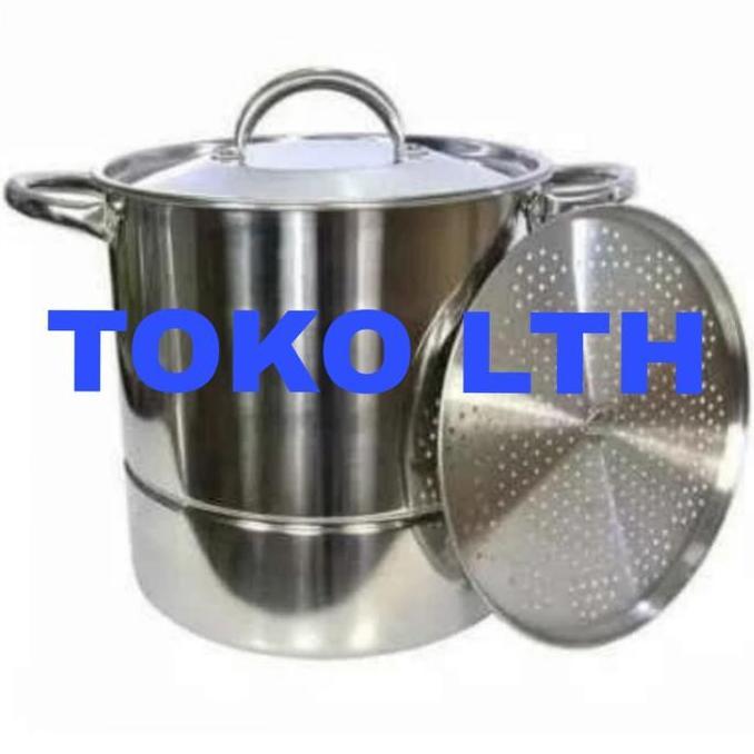 DANDANG STAINLESS 40 QT SUPRA PANCI STOCKPOT STEAMER KUKUSAN LANGSENG