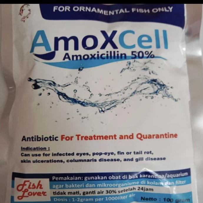 TERMURAH - Amoxcell obat ikan antibiotik Karantina aeromonas Koi | ikan air tawar