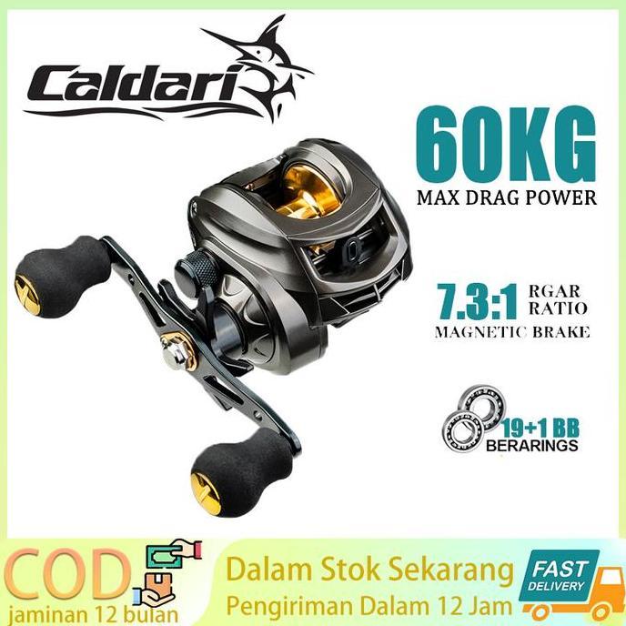 Terlaris Reel Fishing Reel Alat Pancing Joran Pancing Baitcast Reel Gulungan Pancing 60kg/30lbs 7.7:
