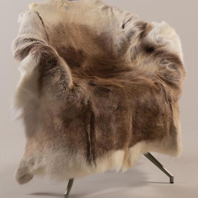 Terlaris Rug Throw Reindeer Fur Kulit Rusa Bulu Asli Hiasan Natal Light Brown