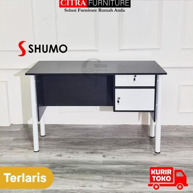 SHUMO Meja Tulis Kantor Kaki Besi Bulat n Houston Series | Meja Kerja Belajar Komputer