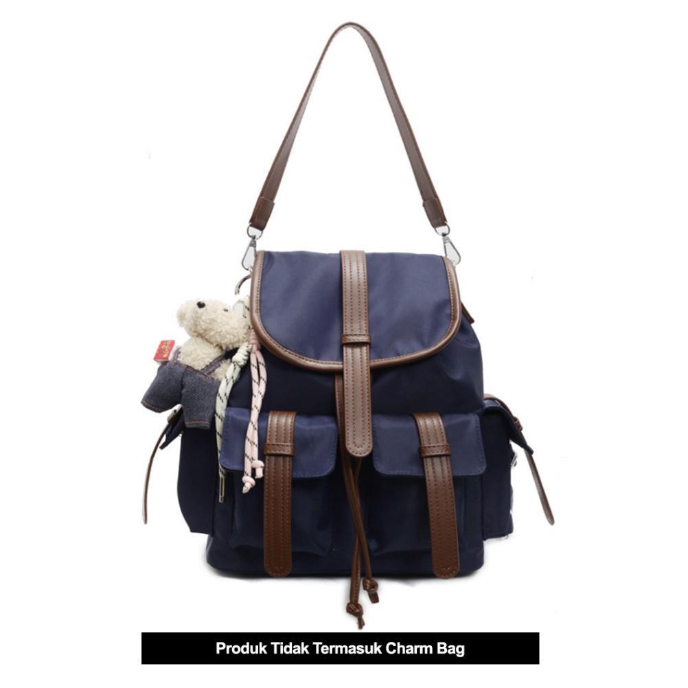 HUER ~ Tas Ransel Wanita Moguan 3 Ways Nylon Backpack 9536-619 #28196