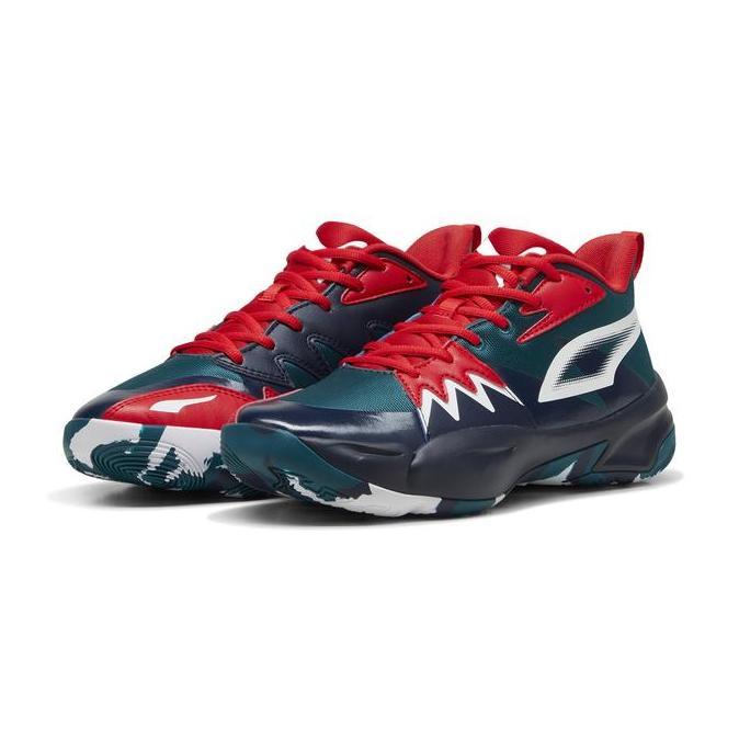 TERLARIS PUMA Sepatu Basket Genetics Navy-Green-Red