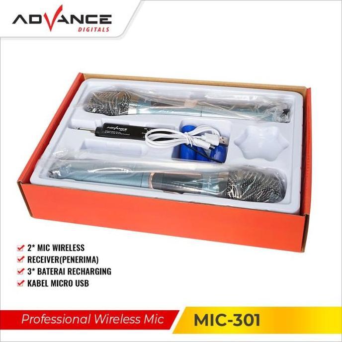 Mic Wireless Double Advance 301 Microphone Advance MIC 301