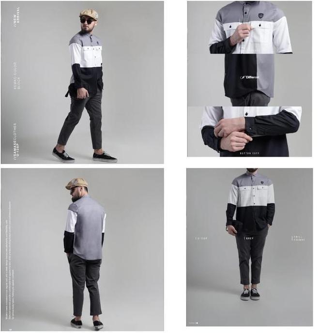 Promo SAMASE Original Kemko Color Block Kemeja Koko Trendy U-138P COD