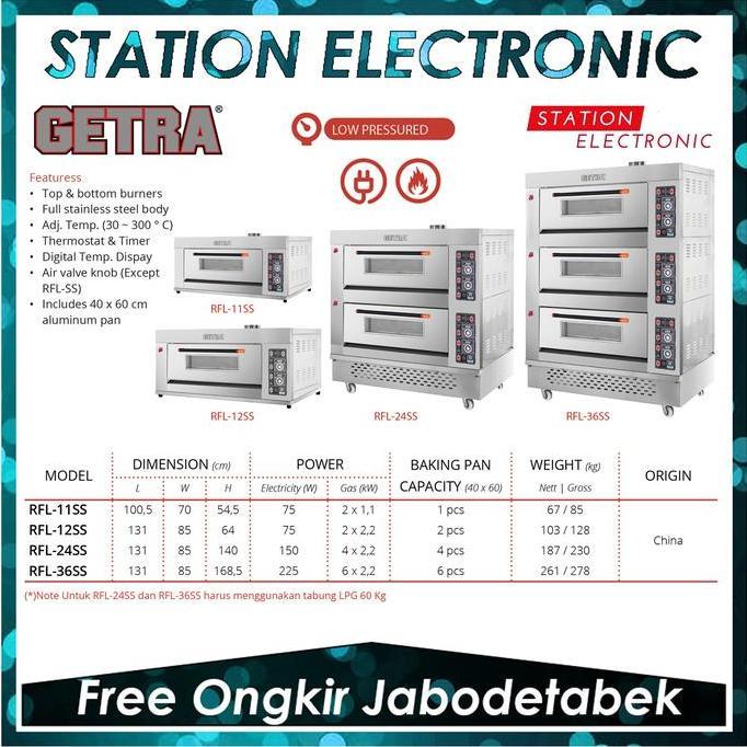 GETRA GAS BAKING OVEN RFL-12SS OVEN GAS PEMANGGANG ROTI ORIGINAL DAN TERPERCAYA