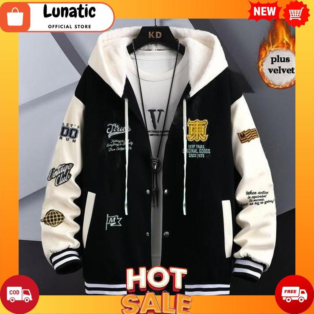 Jaket Varsity Vintage Full Bordir Bahan Fleece Premium / Jaket Baseball Varsity Pria Wanita COD[B2][