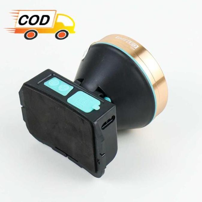 Senter Kepala Led Super Terang Headlamp Rechargeable Jarak Jauh 2000 Meter