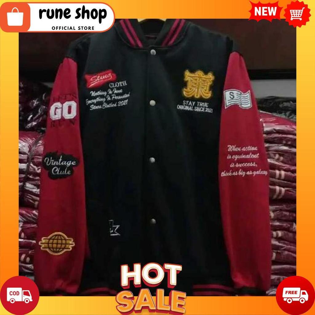 Jaket Baseball Varsity Vintage Regland Pull Bordir / Jaket Varsity Pria Wanita Kekinian COD[B2][B1]