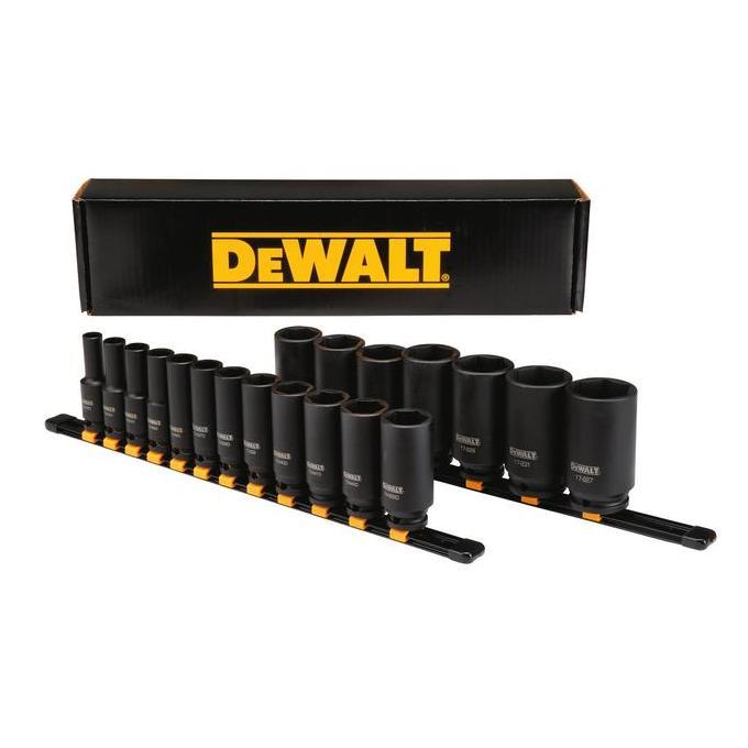 DEWALT DWMT19239 Deep Impact Socket Set 19-Piece, 1/2" Drive SAE