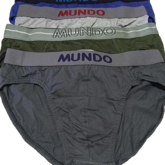 Promo (mundo)paketan.3 PCS CELANA DALAM PRIA MUNDO BARANG STOK PABRIK HARGA Poliester Katun Celana D