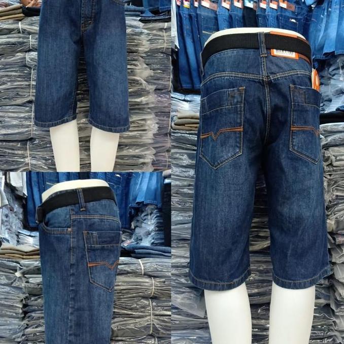 Promo celana pendek fashion pria distro jeans denim merk NEW LQIS size 27-38 COD