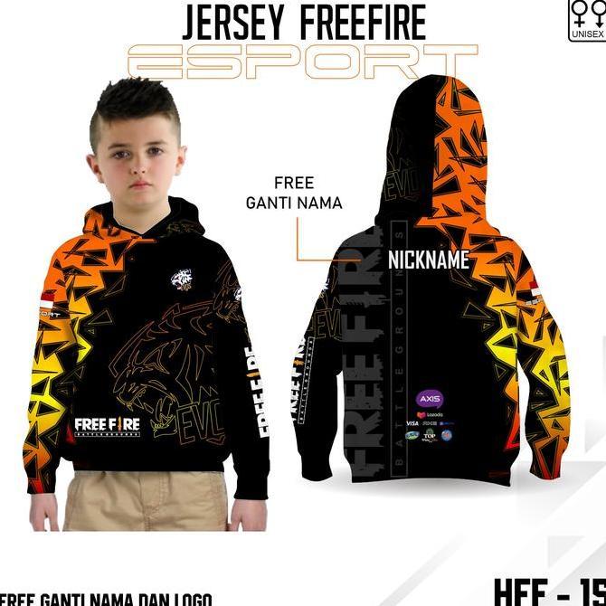 Viral Jersey hoodie sport  anak baju esport gamer ff terbaru