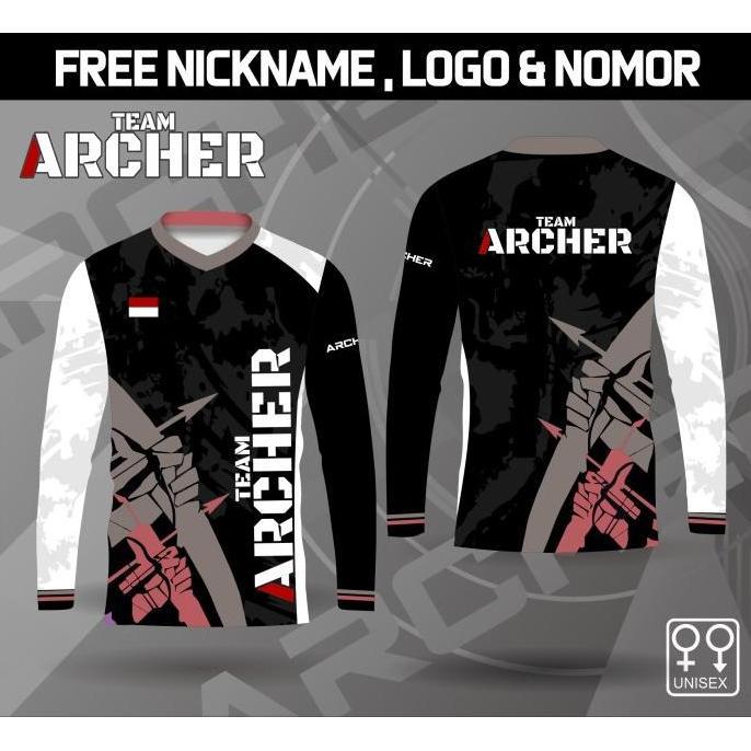 Viral Baju kaos olahraga panah jersey panahan terbaru teamcustom lengan panjang