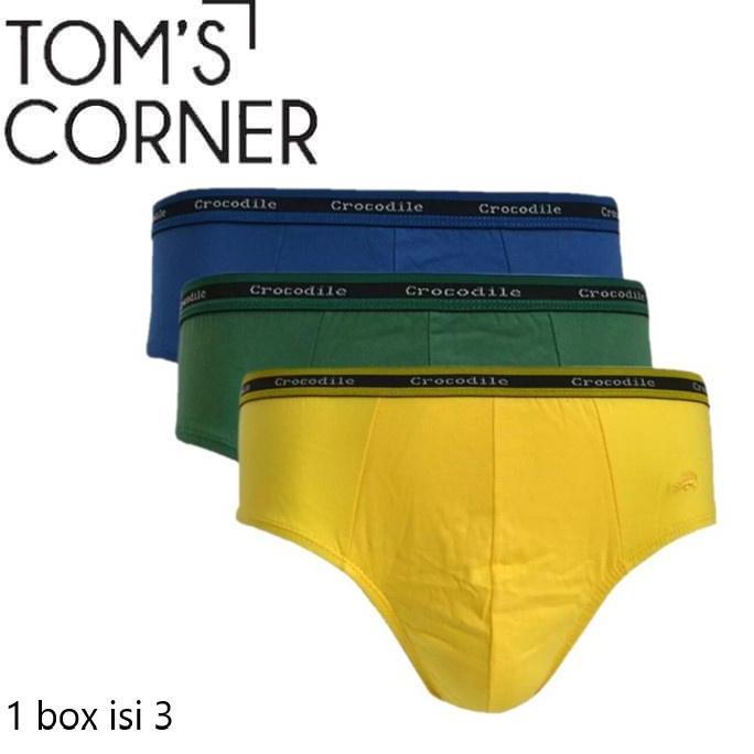 Promo [ isi 3 ] Celana dalam Crocodile International box putih-kuning | pakaian dalam pria 241 COD