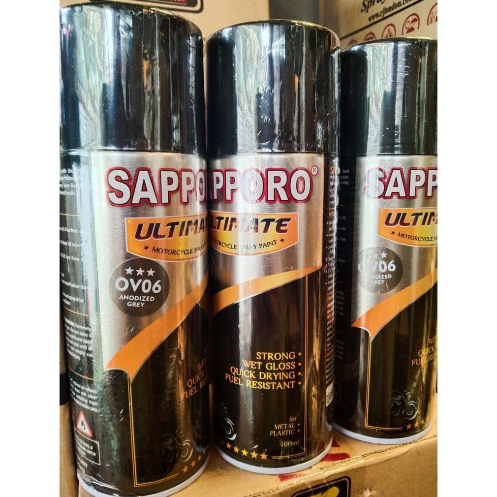 Pilok Pilox Cat Semprot Sapporo Saporo Ultimate Ov06 Anodized Grey Silver Grey Velg Sapporo 400Ml