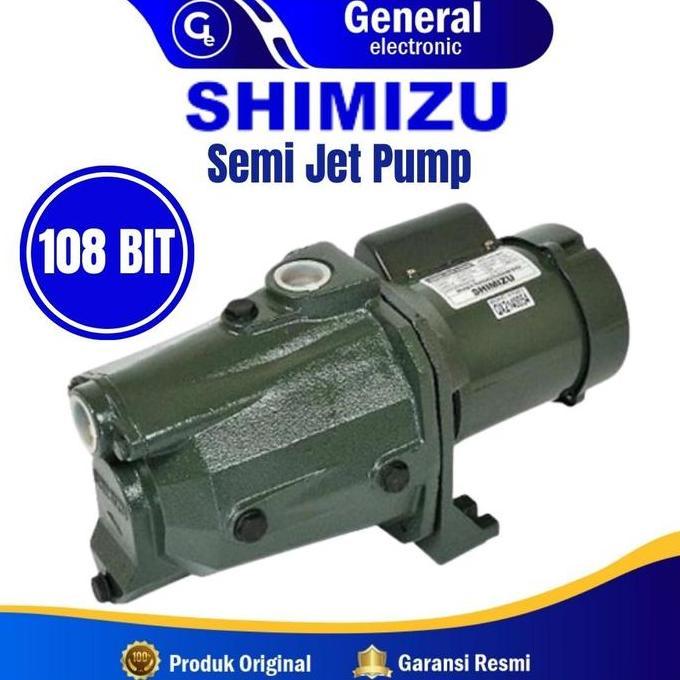 Mesin Pompa Air Shimizu Semi Jet Pump 108 BIT Daya Hisap 11 m