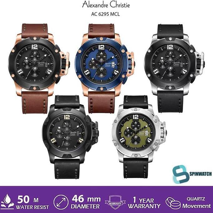 Promo AC 6295 ALEXANDRE CHRISTIE AC6295 JAM TANGAN KULIT PRIA ORIGINAL GARANSI RESMI ANALOG WATCH CO