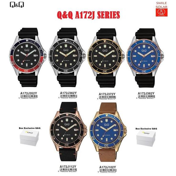 Promo Jam Tangan Arloji Kulit Pria Cowo Original Q&Q QnQ QQ A172 A172J Murah COD