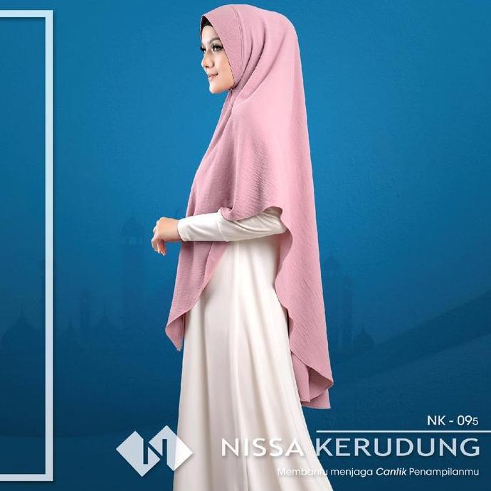 Khimar Syar'i Pet Antem Bahan Crinkle - Bergo Hijab | Nissa Hijab {095}