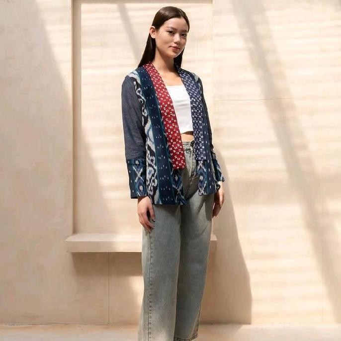 Outer Batik Tenun Wanita / Outer Batik Tenun Kantor Aruna TF