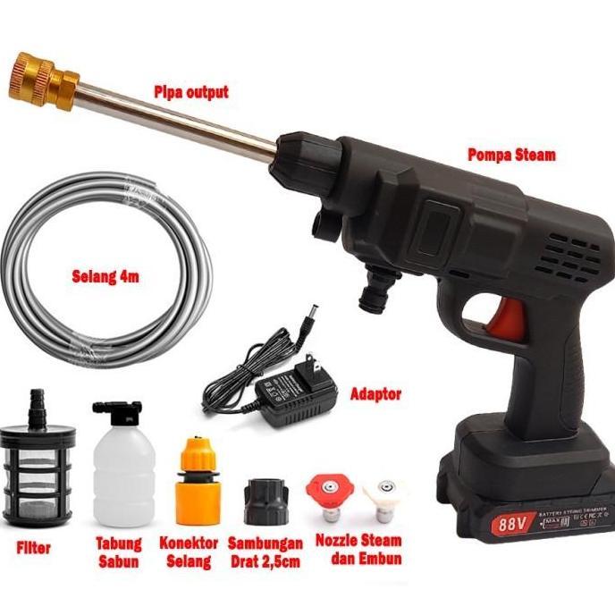 pompa semprot elektrik cordless baterai booster air water jet cleaner
